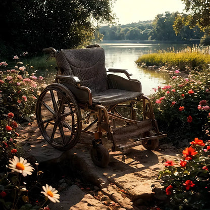 All-in-One Rolling Chair – 20" Seat, Quick-Release Wheels & Dual Brakes