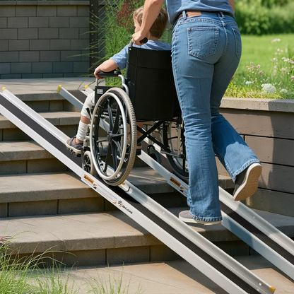 WHLICKS Telescopic Ramp – Adjustable 4–8 ft, Foldable, 600 lb Capacity