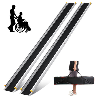 WHLICKS Telescopic Ramp – Adjustable 4–8 ft, Foldable, 600 lb Capacity