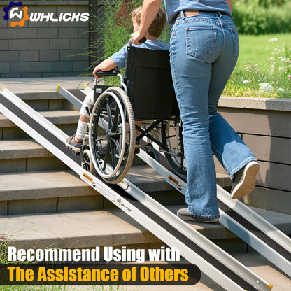 WHLICKS Telescopic Ramp – Adjustable 4–8 ft, Foldable, 600 lb Capacity