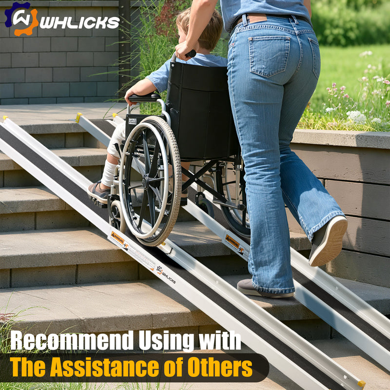 Telescopic Wheelchair Ramp – Adjustable, Portable & Anti-Slip, 600lbs ...