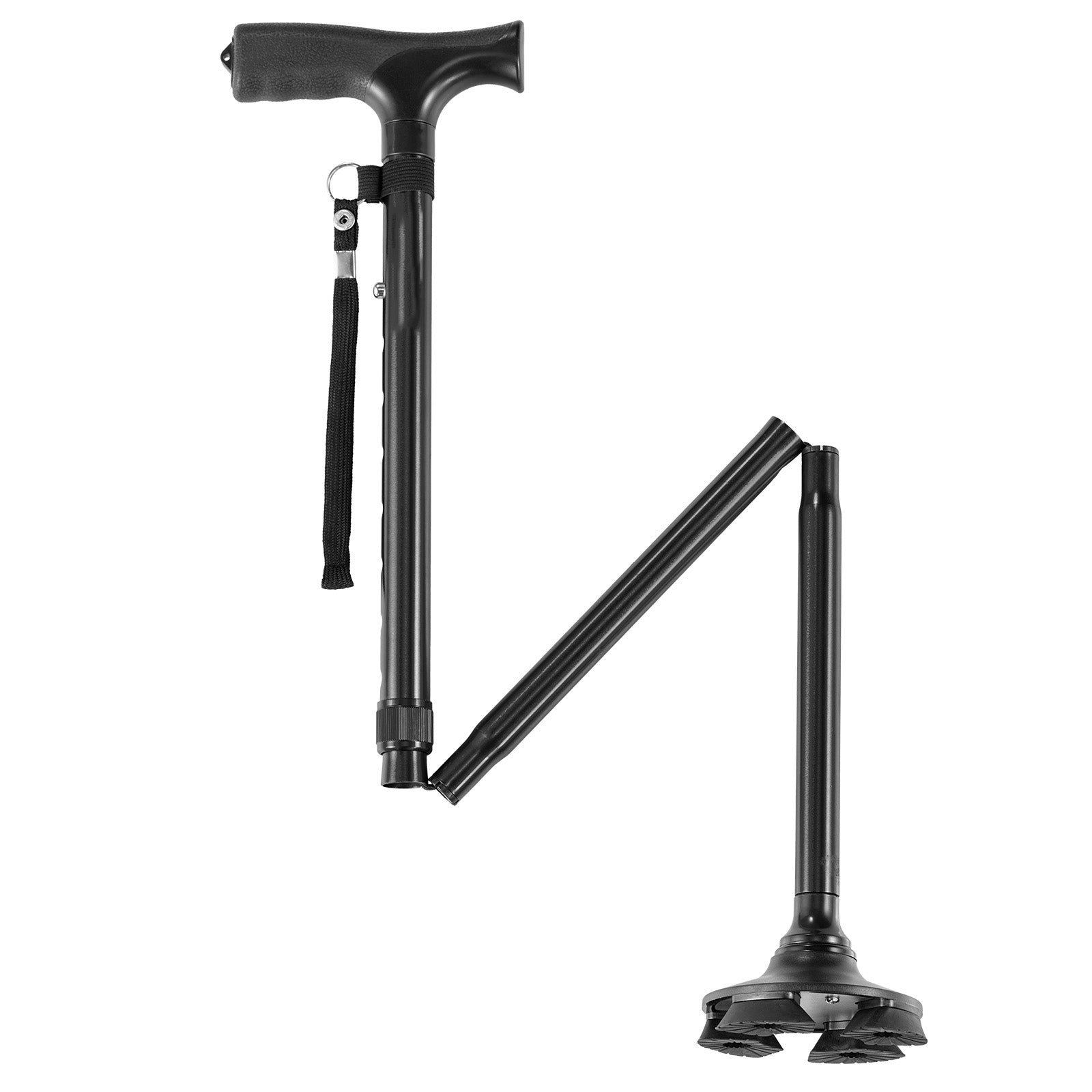 Vevor Walking Cane for Seniors Foldable Walking Cane with Quad Base Stable Walking Stick