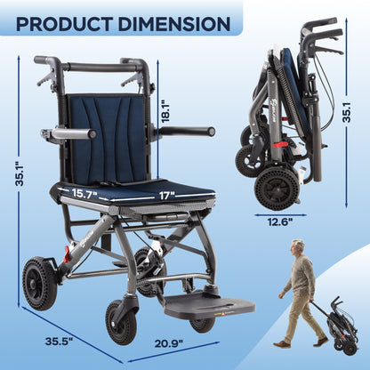 2-in-1 Transport Wheelchair & Shower Chair