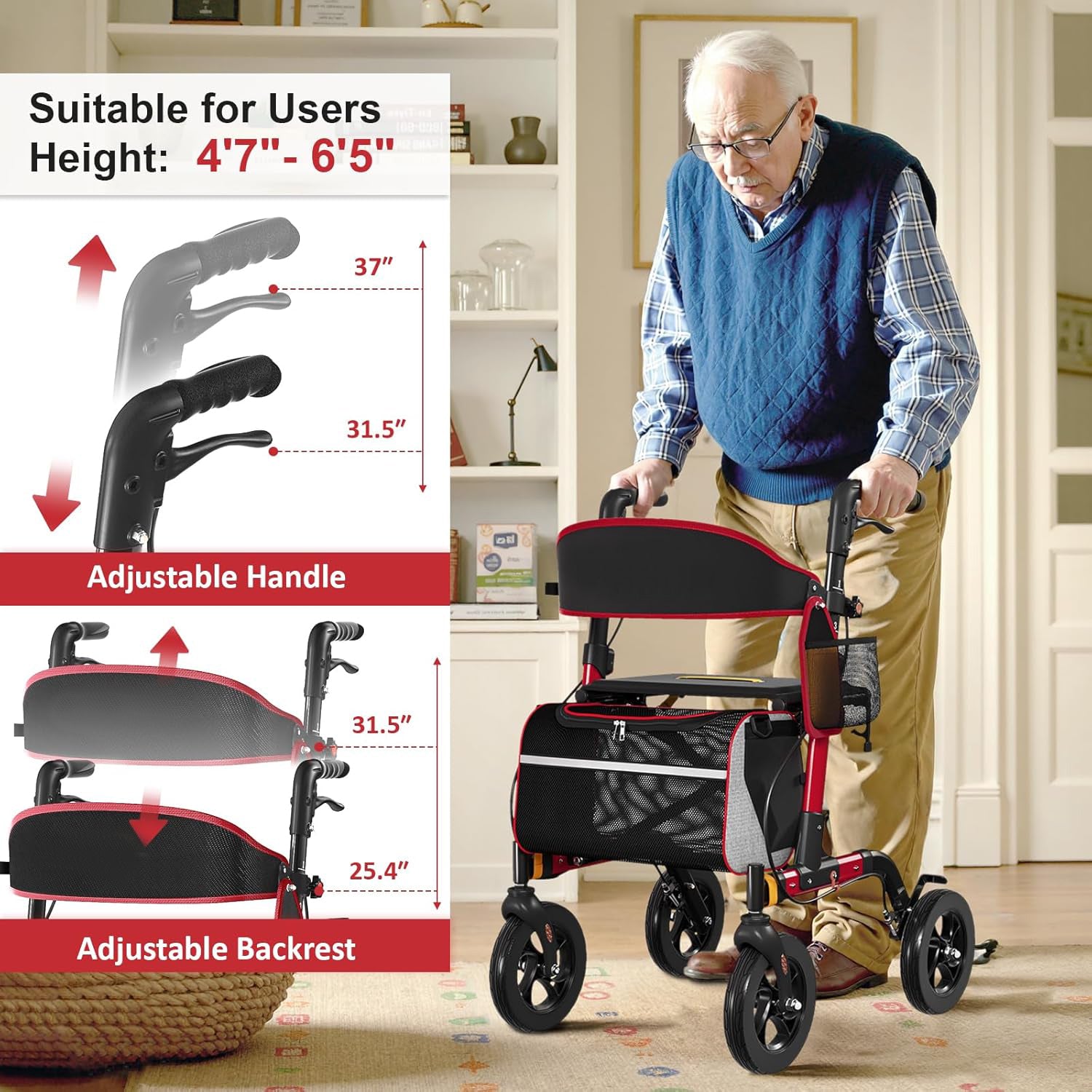 adjustable height walker