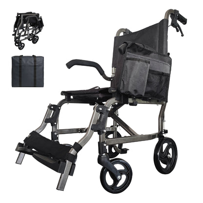 Ultra-Light Folding Travel Wheelchair with Compact Design
