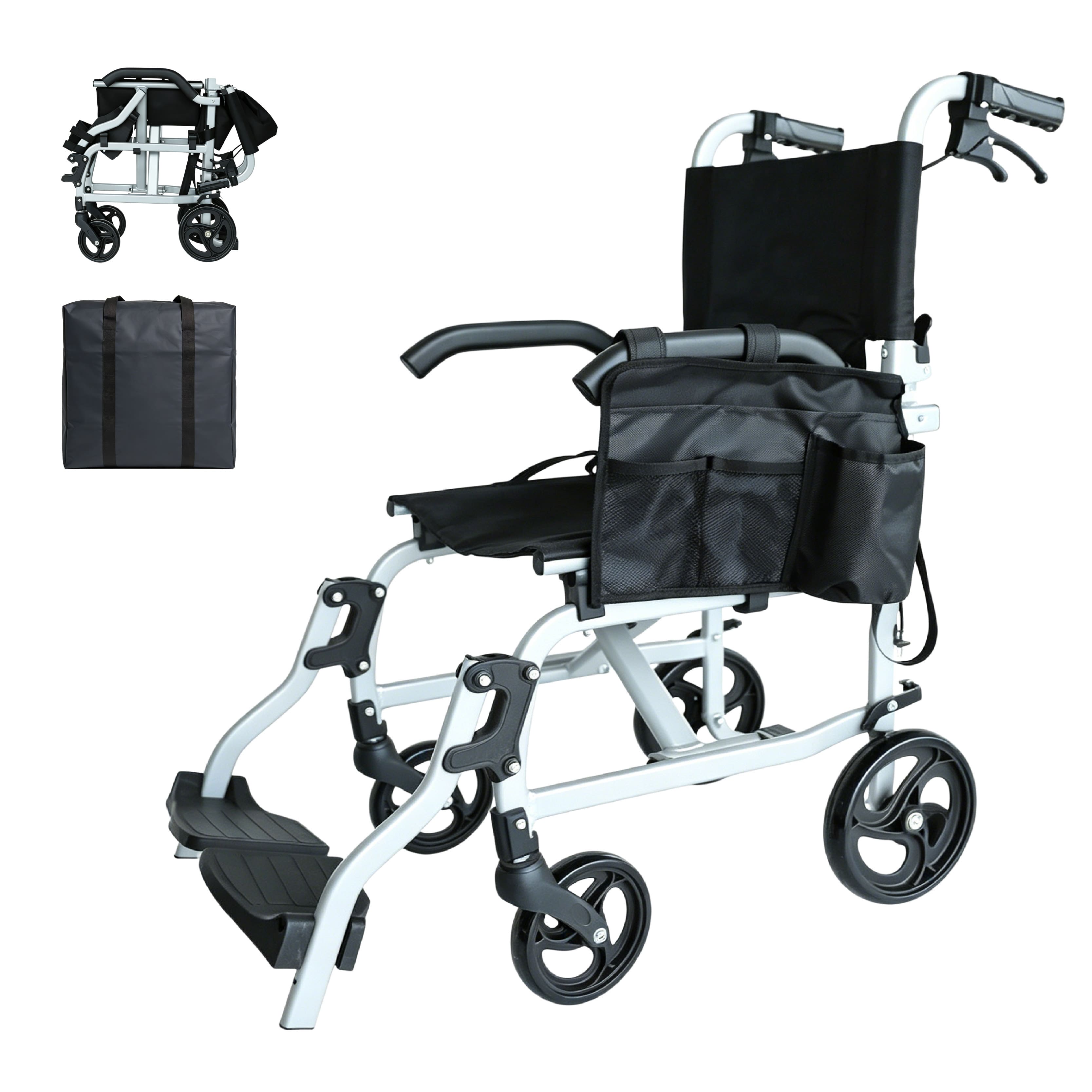 Ultra-Light Folding Travel Wheelchair with Compact Design