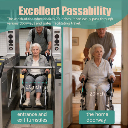 Ultra-Light Folding Travel Wheelchair with Compact Design
