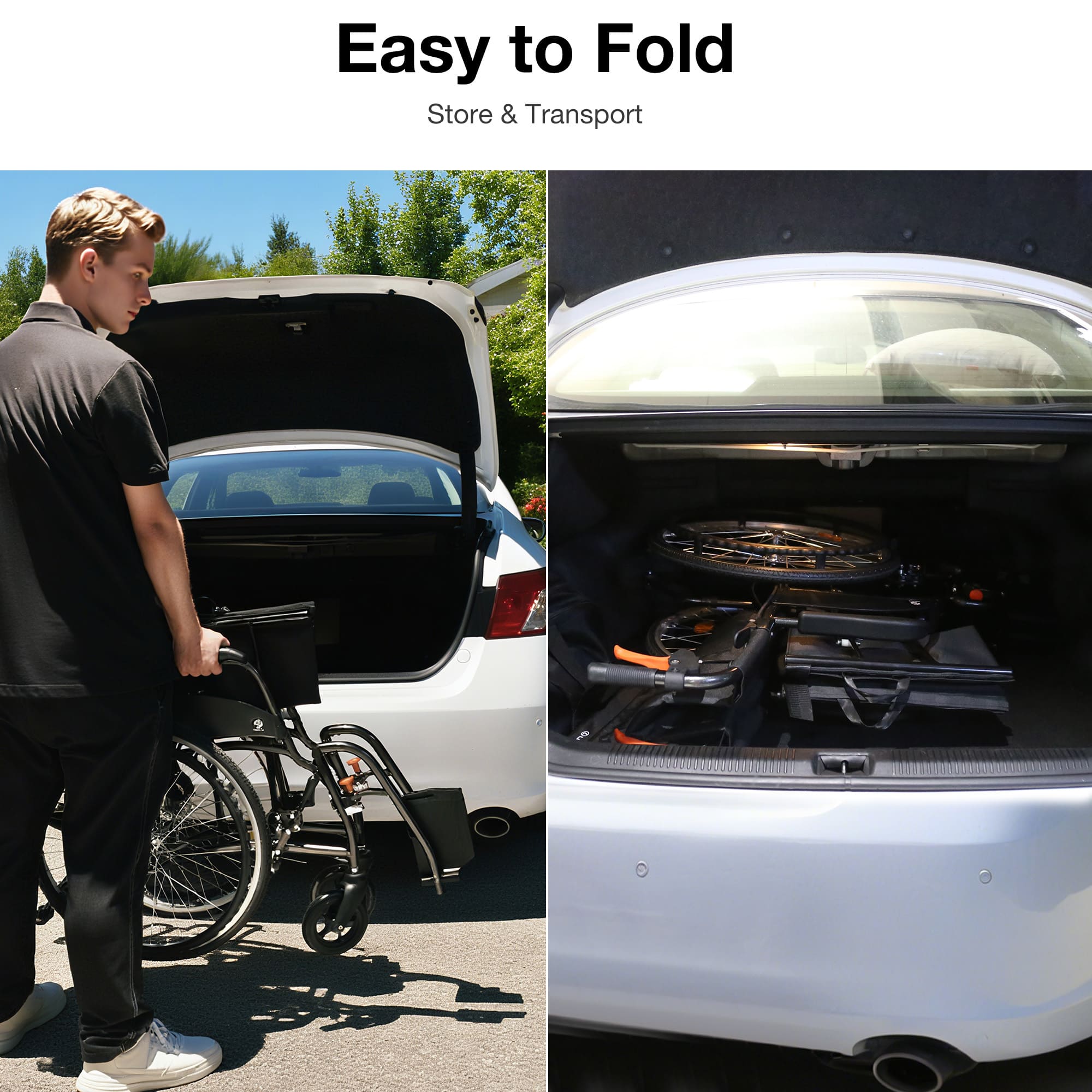 foldable wheelchair for outdoors