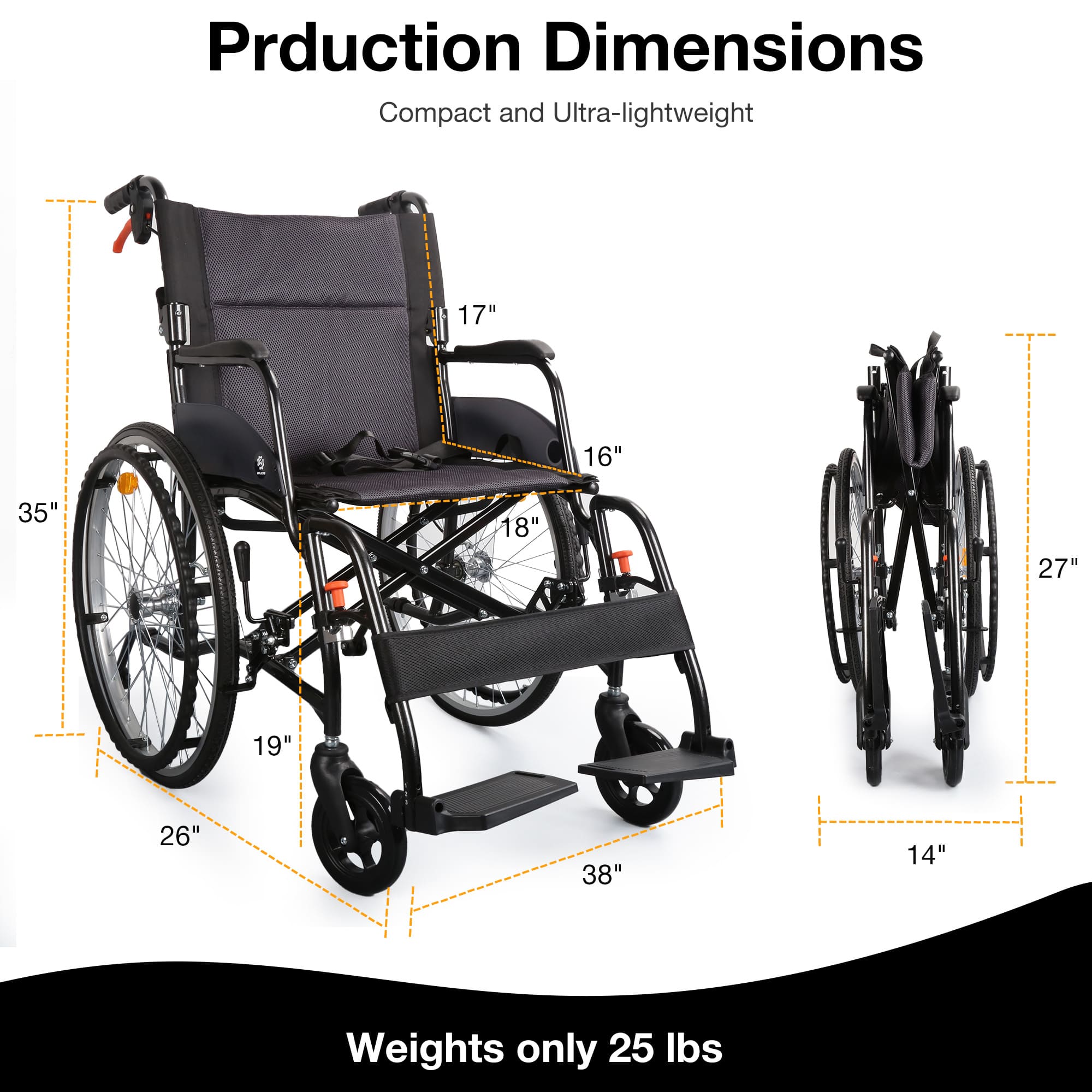 foldable wheelchair for travel