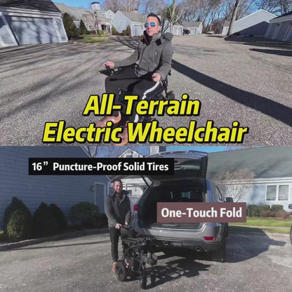 Premium All-Terrain Foldable Electric Wheelchair with One-Button Fold