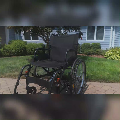 Lightweight Manual Wheelchair – Foldable & Portable Wheelchair with Swing-Away Footrests and Anti Tipper