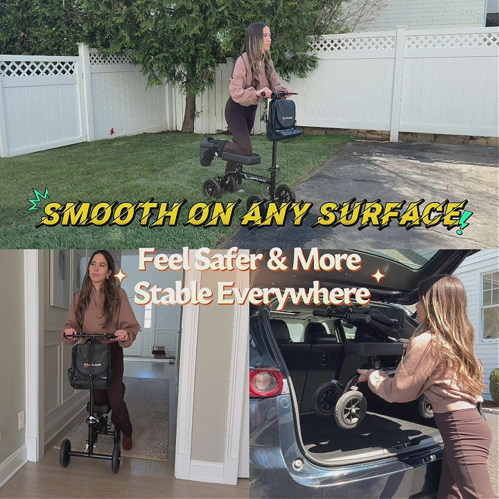 All Terrain Knee Scooter for Adults – Foldable Knee Walker for Foot & Ankle Injury Recovery