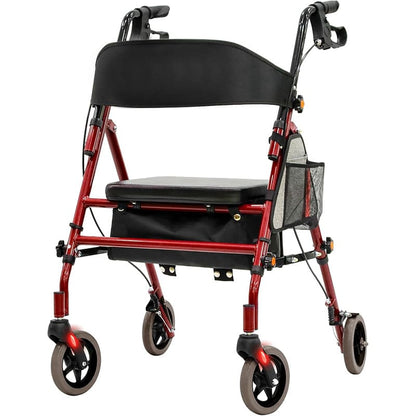 WHLICKS Lightweight Rollator Walker with Seat for Seniors